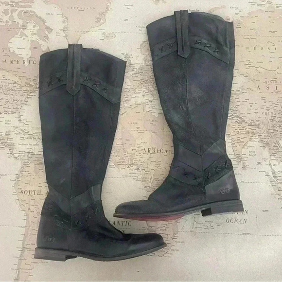Bed Stu Midge Western Boots Cobbler Series Knee High Leather  Black 39 EUC - Picture 4 of 15